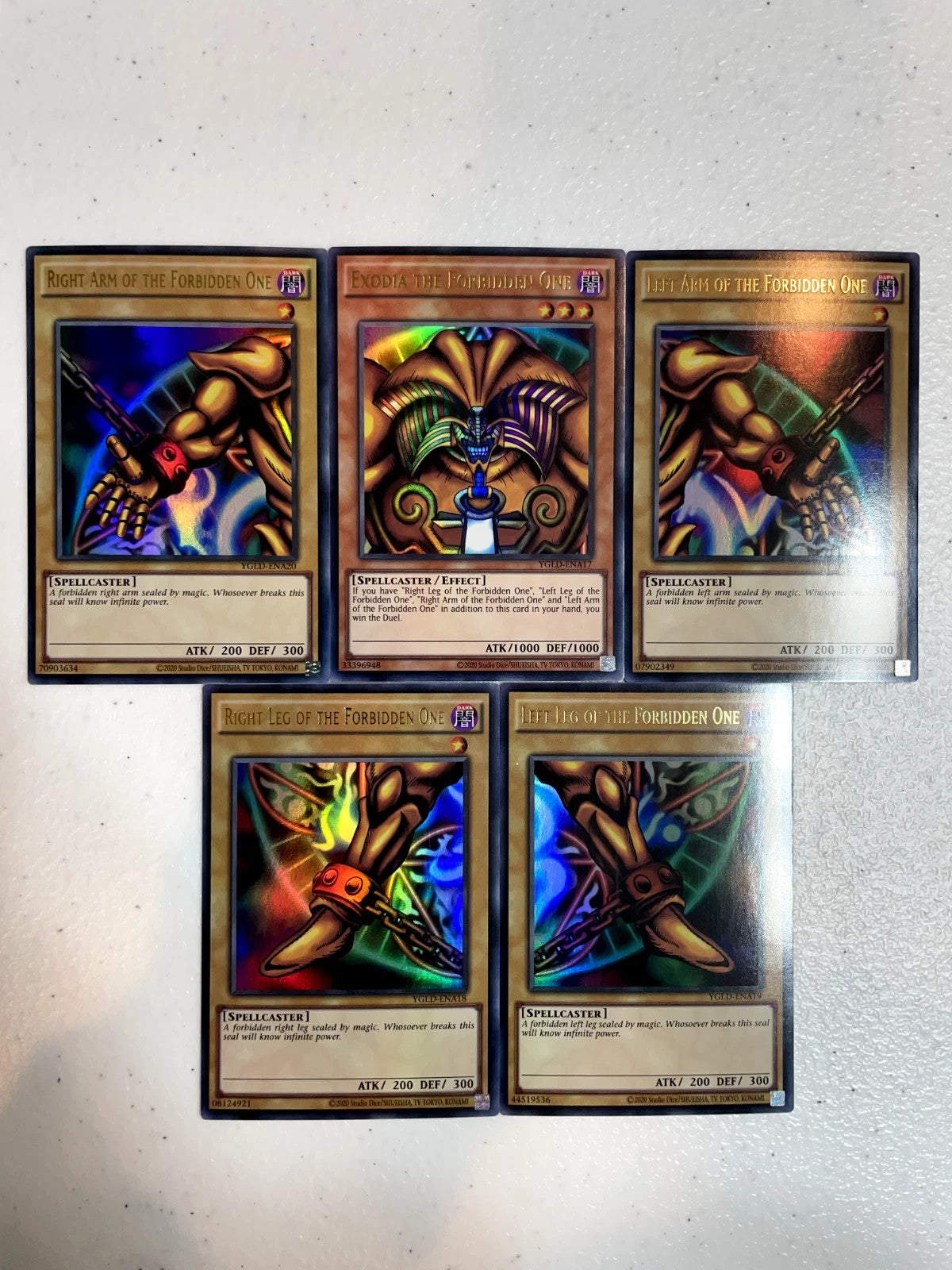 Yugioh! Exodia the Forbidden One Full Set - YGLD - Ultra Rare - 1st Edition - NM