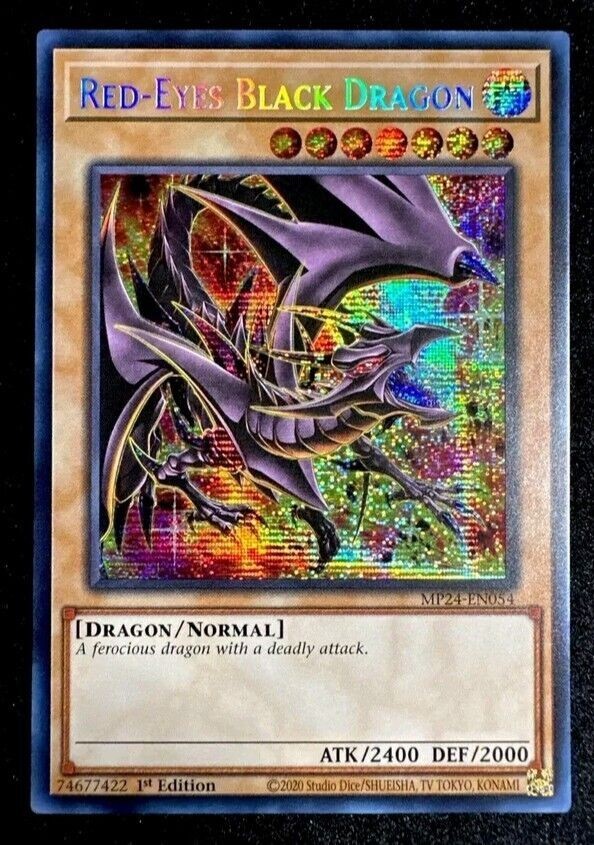 Red Eyes black dragon (8th Art) Quarter Century Rare NEAR MINT