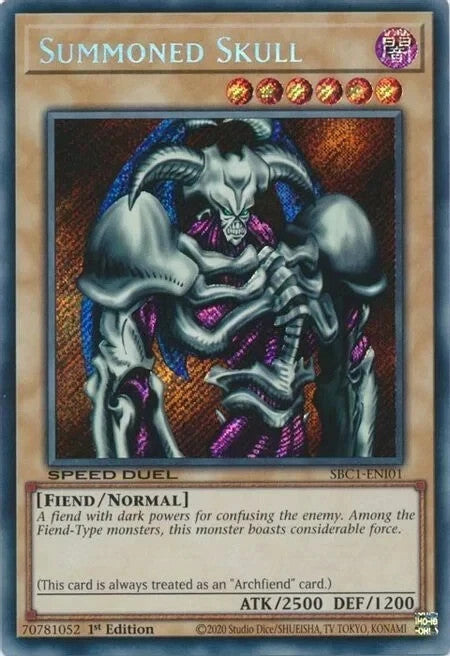Summoned Skull SBC1-ENI01 Secret Rare Speed Duel: Streets of Battle City