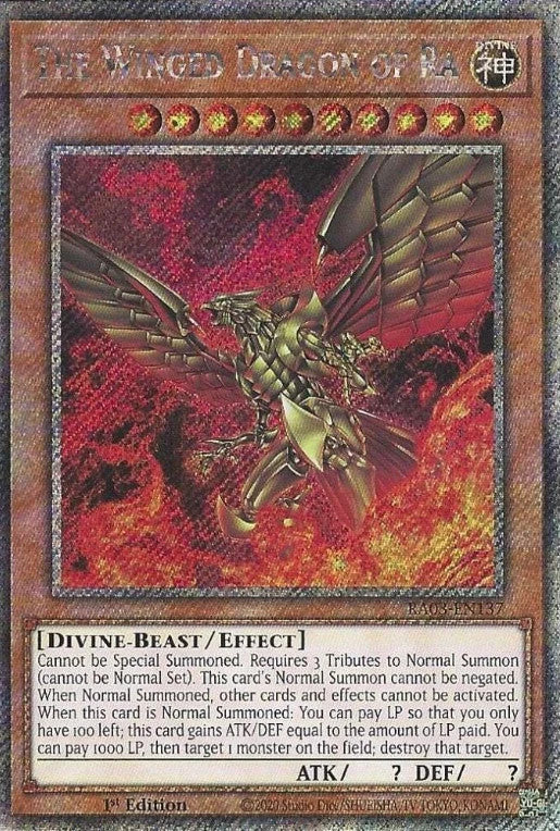 The Winged Dragon Of Ra RA03-EN137 Platinum Secret Rare 1st Edition