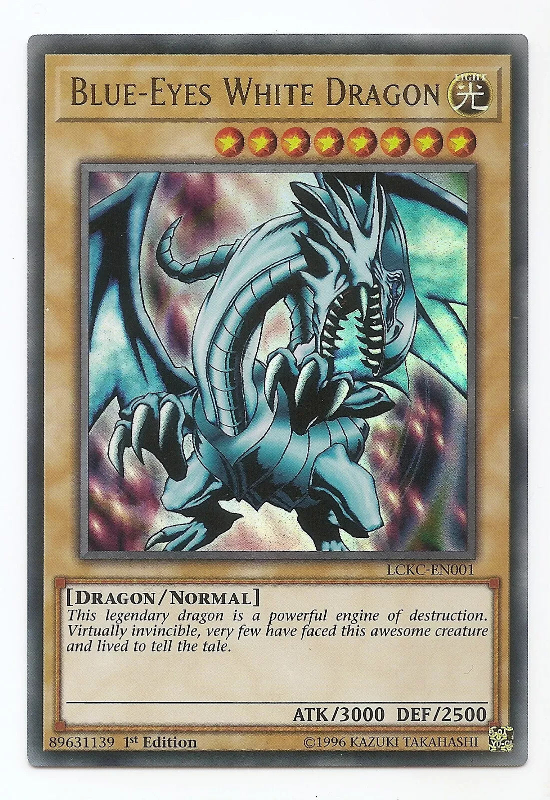 Blue-Eyes White Dragon LCKC-EN001 Ultra Rare Yu-Gi-Oh Card 1st Edition New (A)