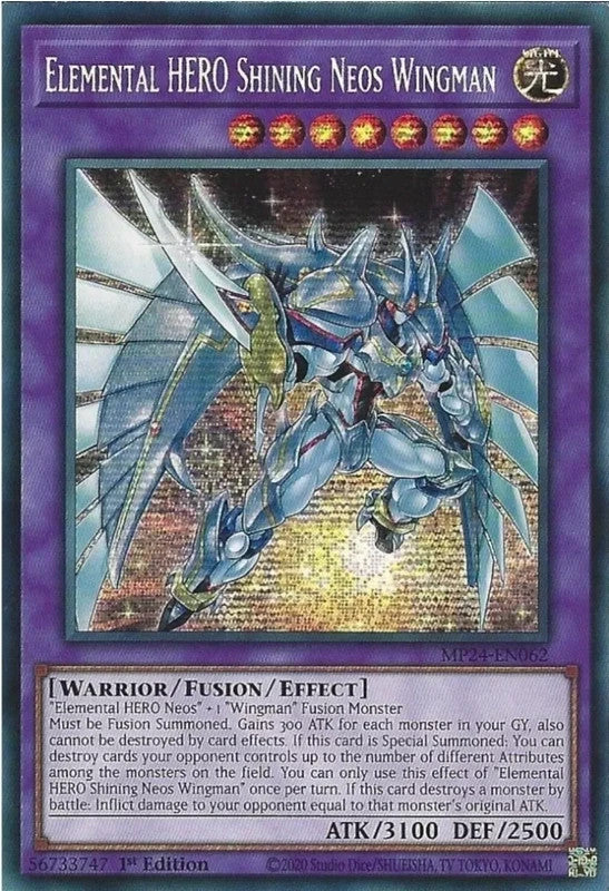 MP24-EN062 Elemental HERO Shining Neos Wingman - Prismatic Secret Rare 1st Editi