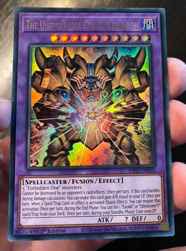 The Unstoppable Exodia Incarnate INFO-EN033 The Infinite Forbidden 1st Edition