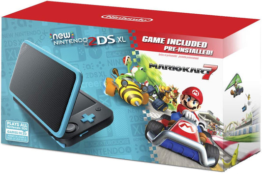 New Nintendo 2DS XL Black + Turquoise [Mario Kart 7 Pre-Installed] Nintendo 3DS - Loose Copy