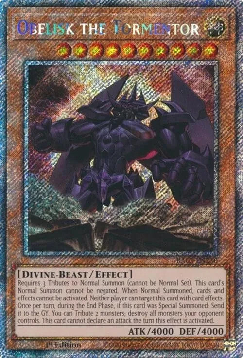 Obelisk the Tormentor (RA03-EN230) - Platinum Secret Rare - 1st Edition
