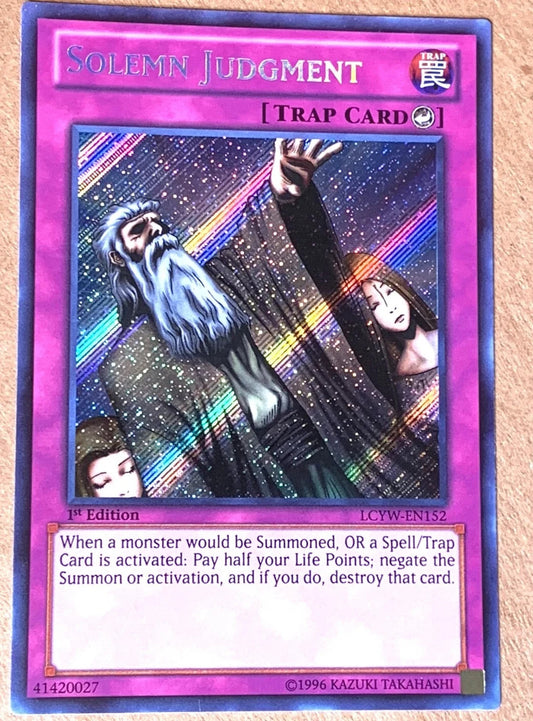 yugioh Solemn Judgement LCYW-EN152 1st Edition Secret Rare Near Mint