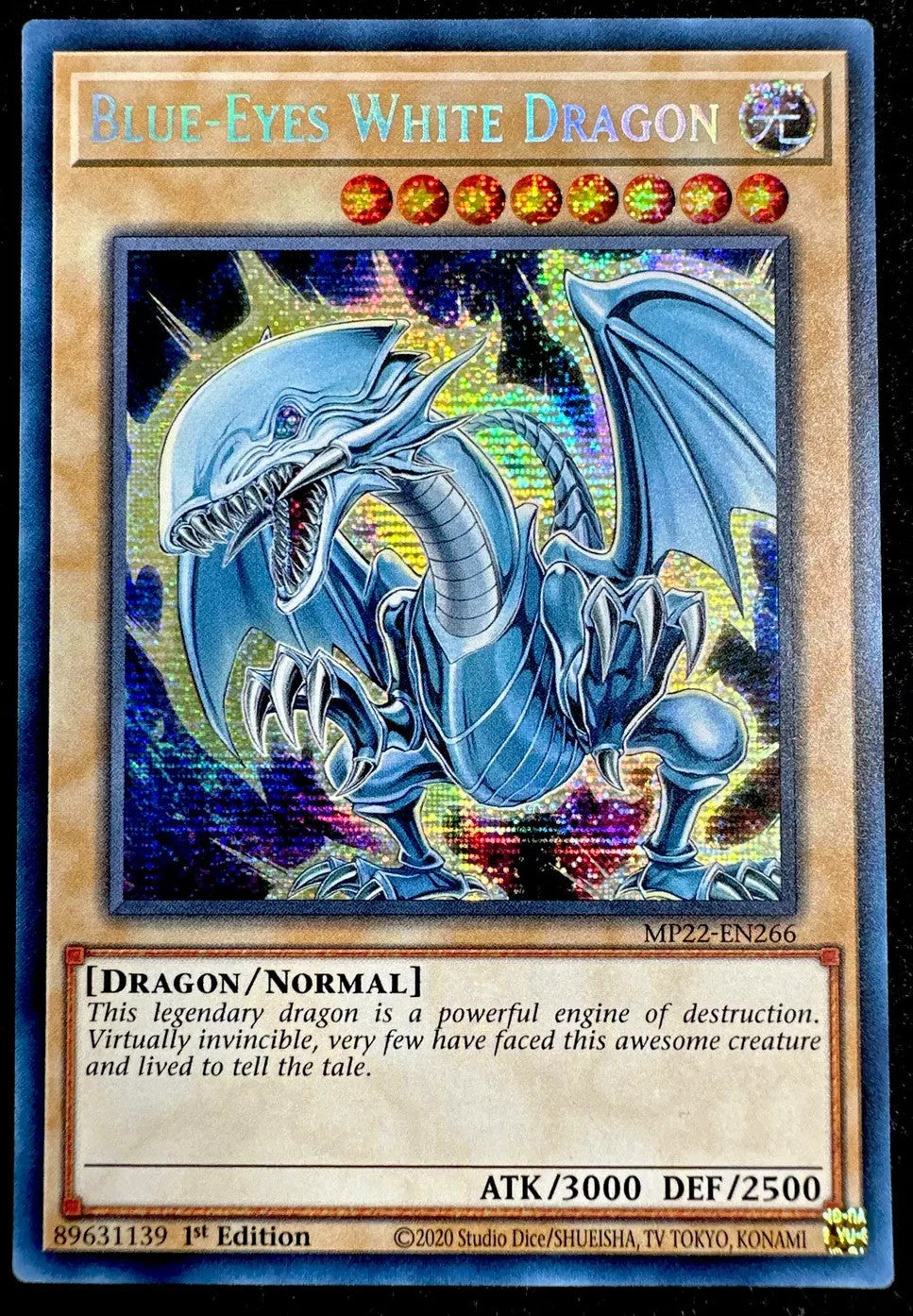 🔥YUGIOH • BLUE-EYES WHITE DRAGON • MP22-EN266 • 1st • SECRET RARE • NM🔥