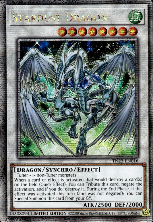 Stardust Dragon - Quarter Century Secret Rare TN23-EN016 - NM - YuGiOh