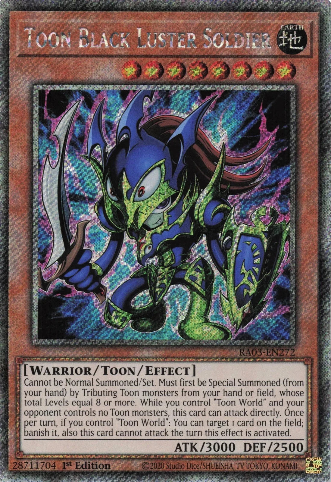 Yugioh Toon Black Luster Solider RA03-EN272 - Platinum Secret Rare