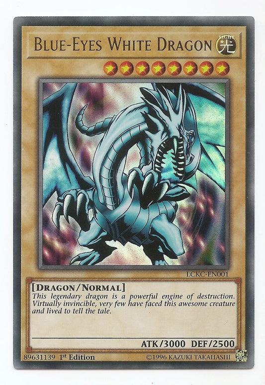Blue-Eyes White Dragon LCKC-EN001 Ultra Rare Yu-Gi-Oh Card 1st Edition New (A)