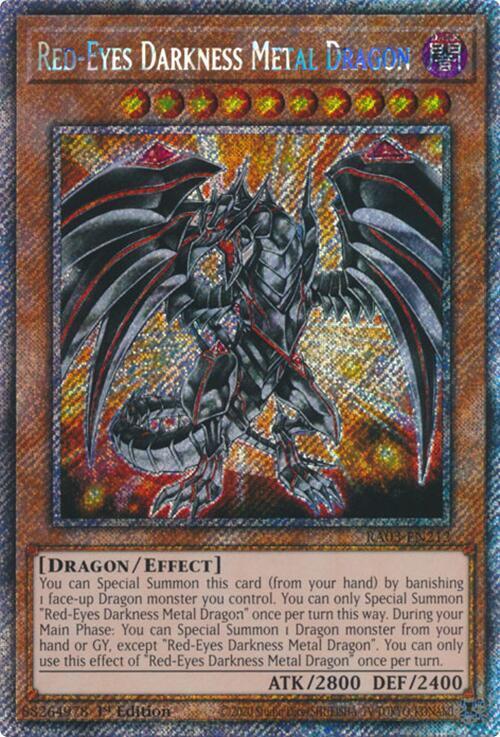 Red-Eyes Darkness Metal Dragon (Platinum Secret Rare) RA03-EN212 Quarter Century